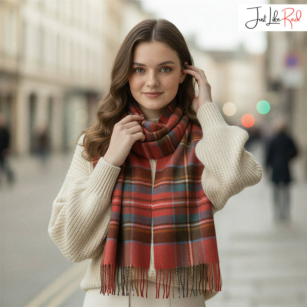 Antique Royal Stewart Tartan Cashmere Scarf