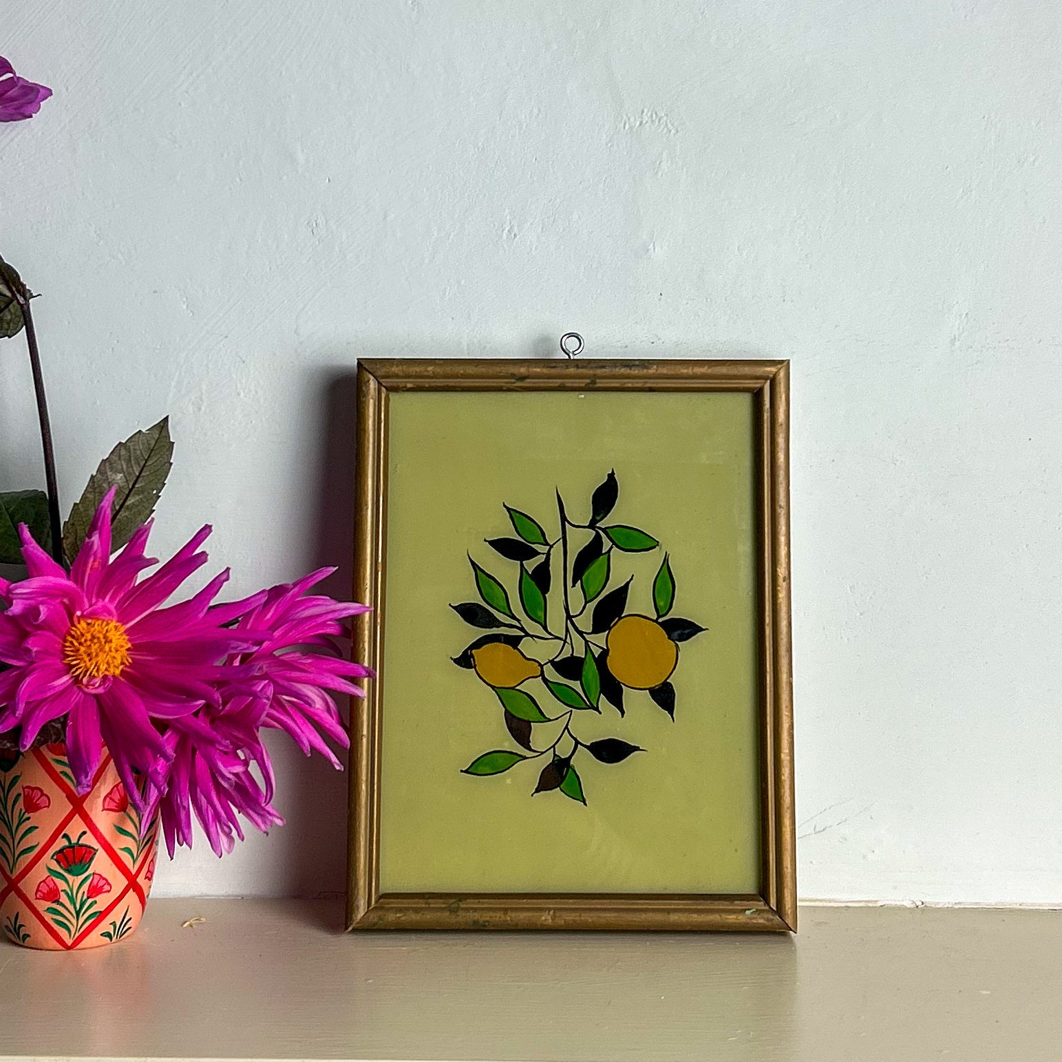 LEMONS Indian glass painting