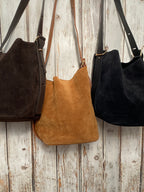 Lila Suede Bucket Bag
