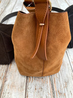 Lila Suede Bucket Bag