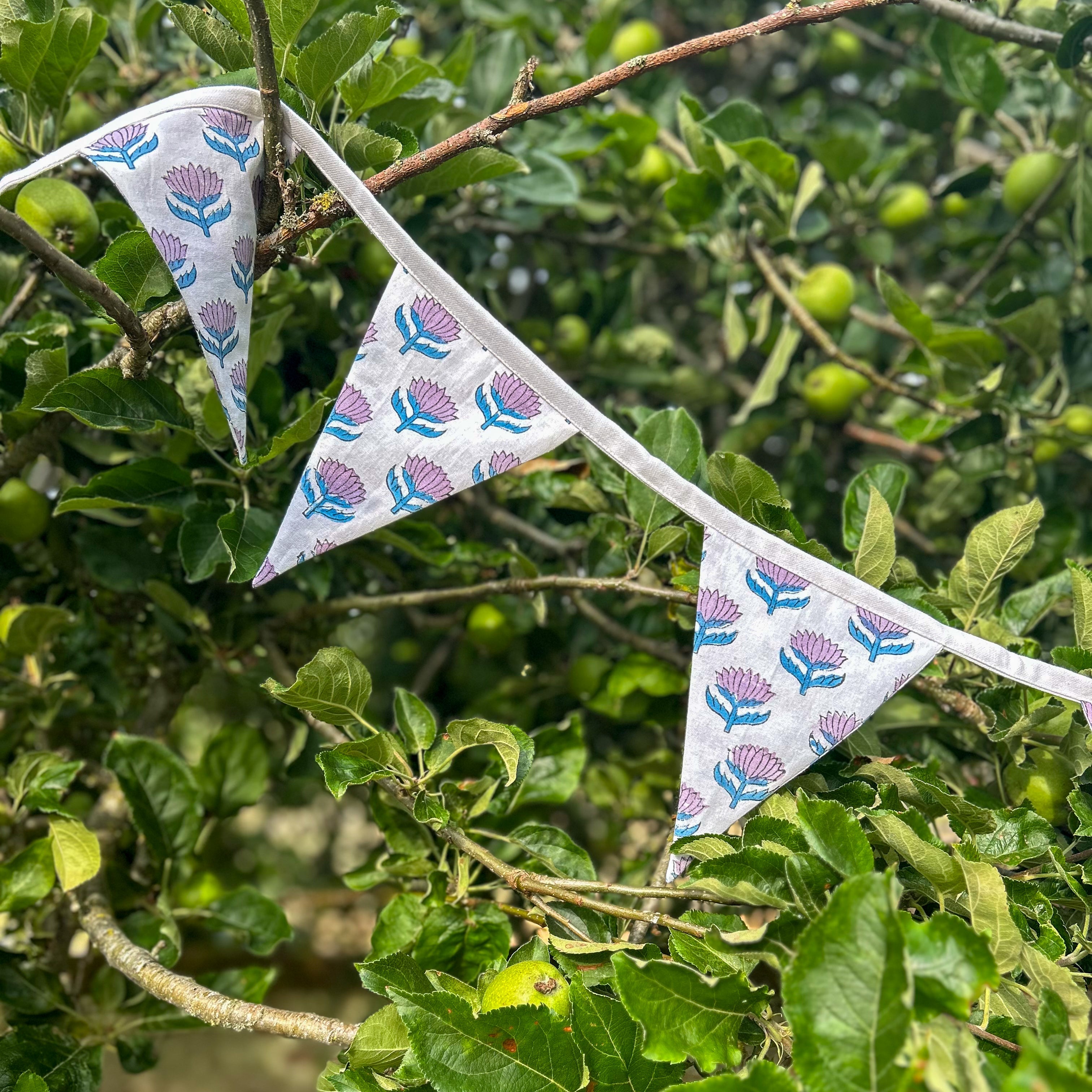 Lotus Flower Lilac Flag Bunting