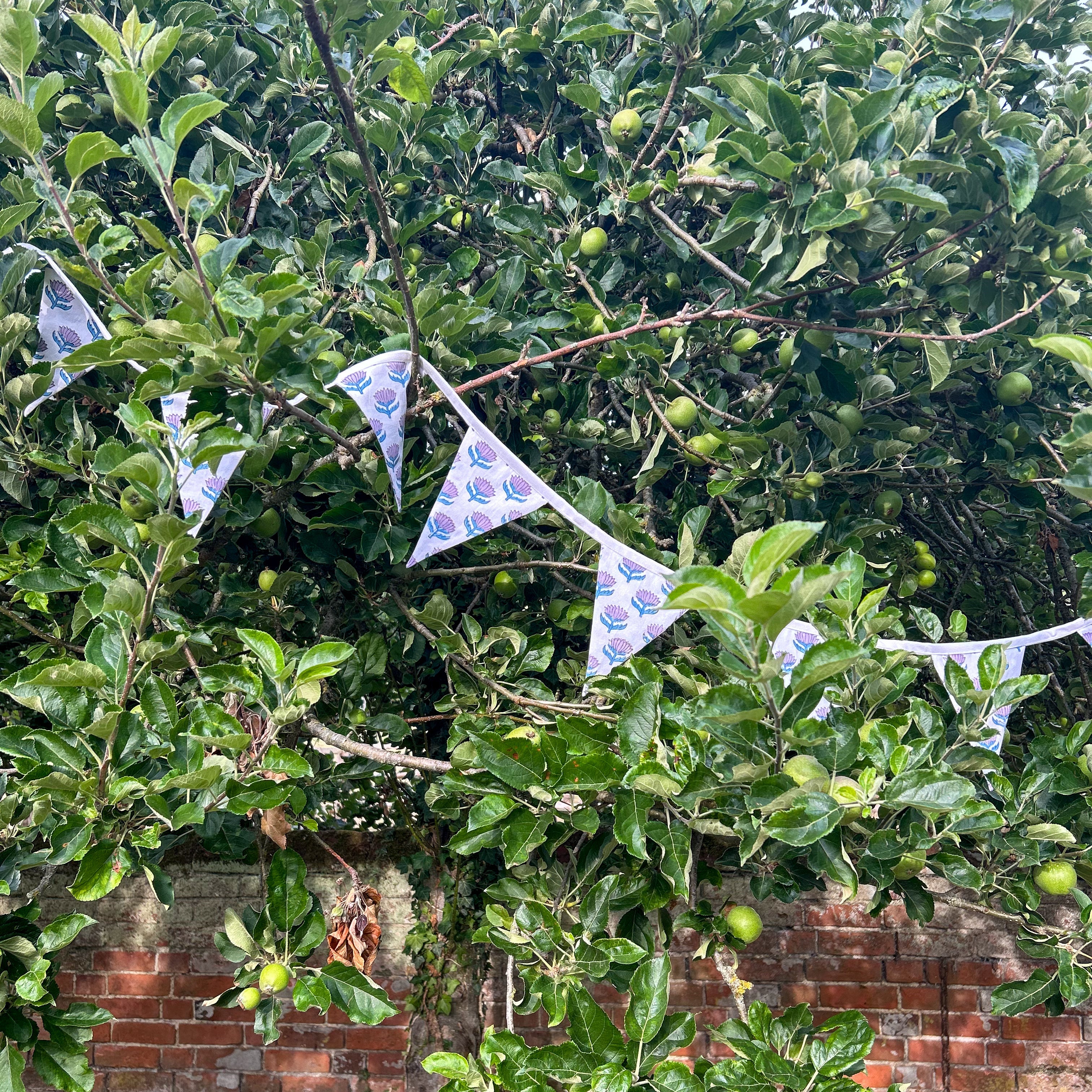Lotus Flower Lilac Flag Bunting