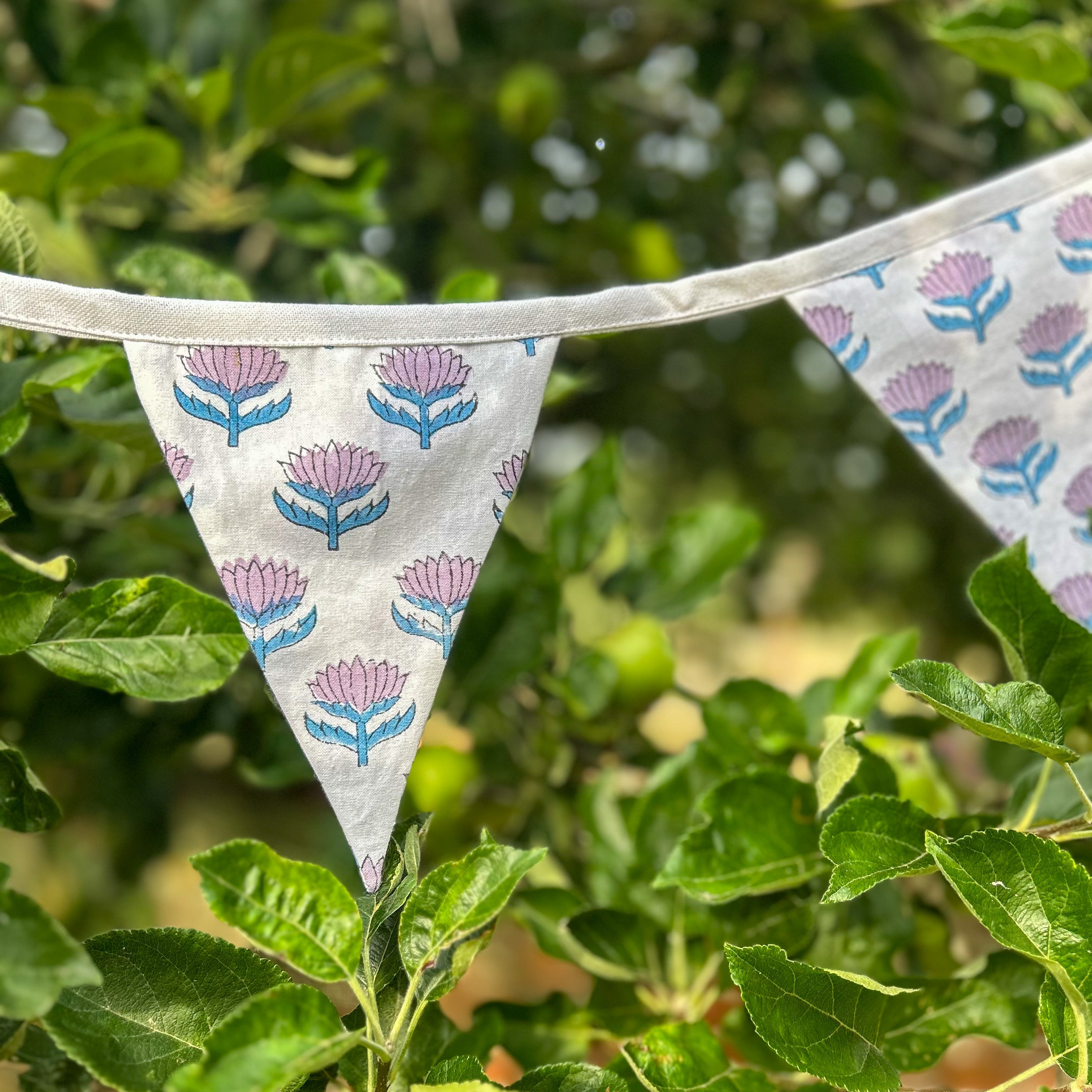 Lotus Flower Lilac Flag Bunting
