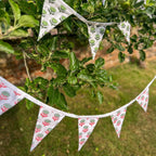 Lotus Flower Pink & Sage Flag Bunting