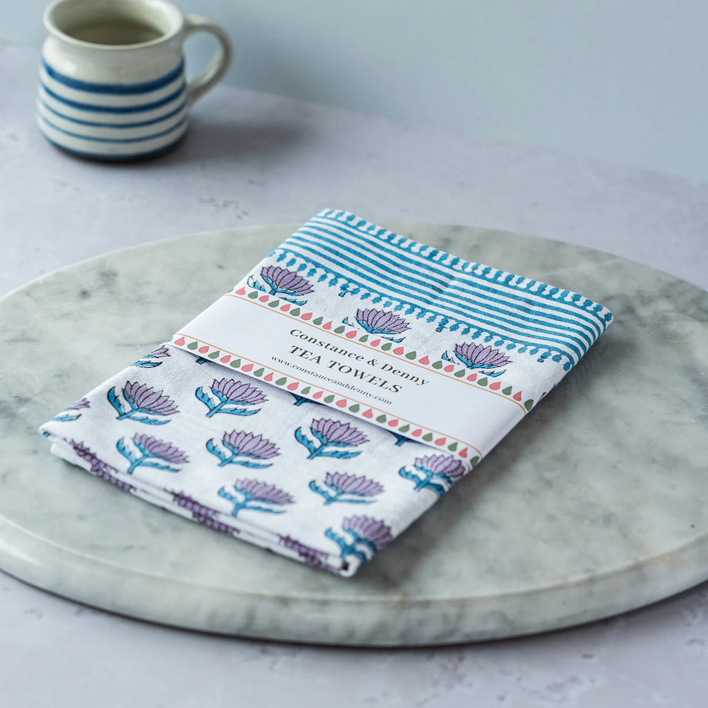 Lotus Flower Design Tea Towels