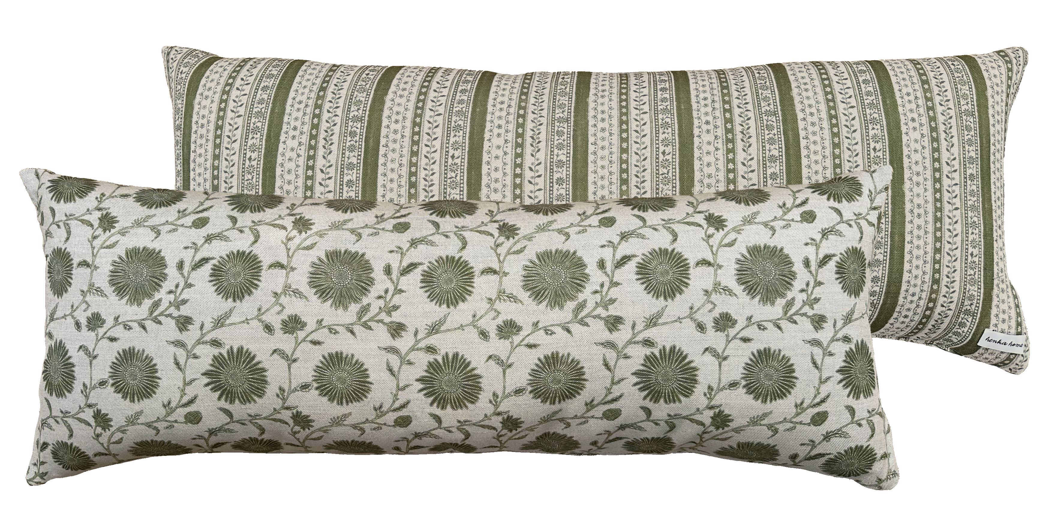 LUMBAR CUSHION ~ MOONPENNY/DAISY CHAIN MOSS