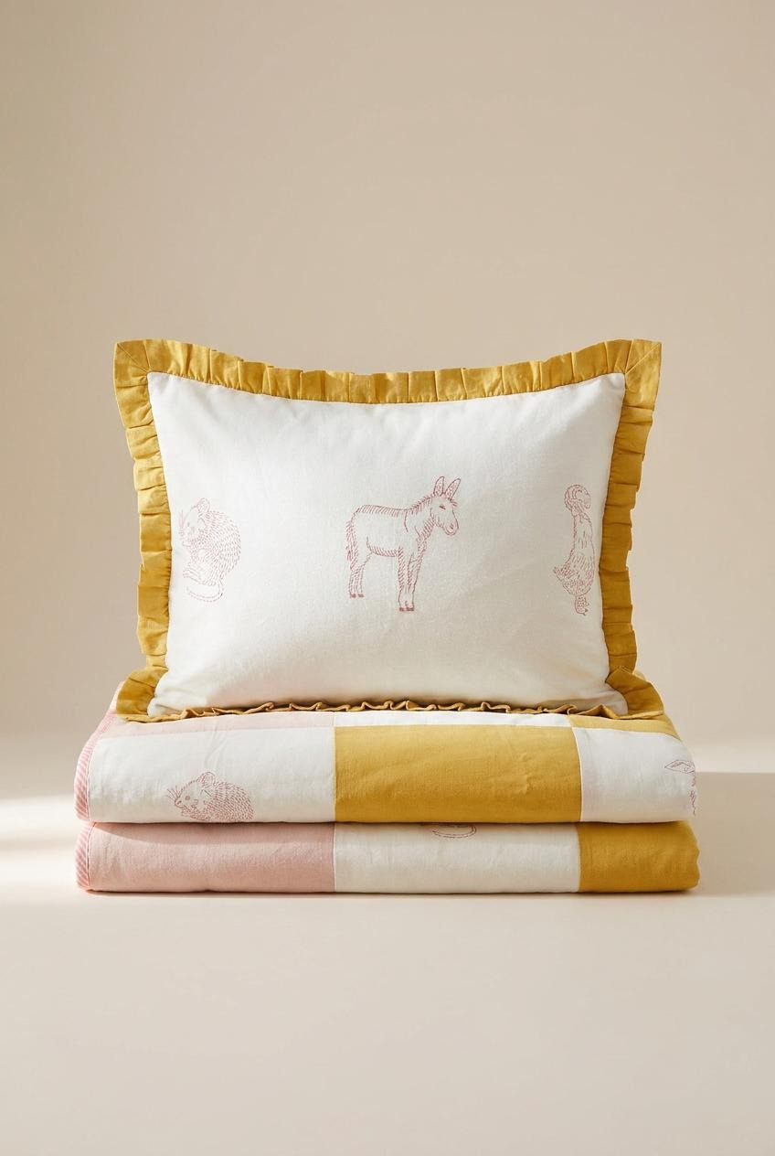 Meadow Nursery Pillow Cover - Pink