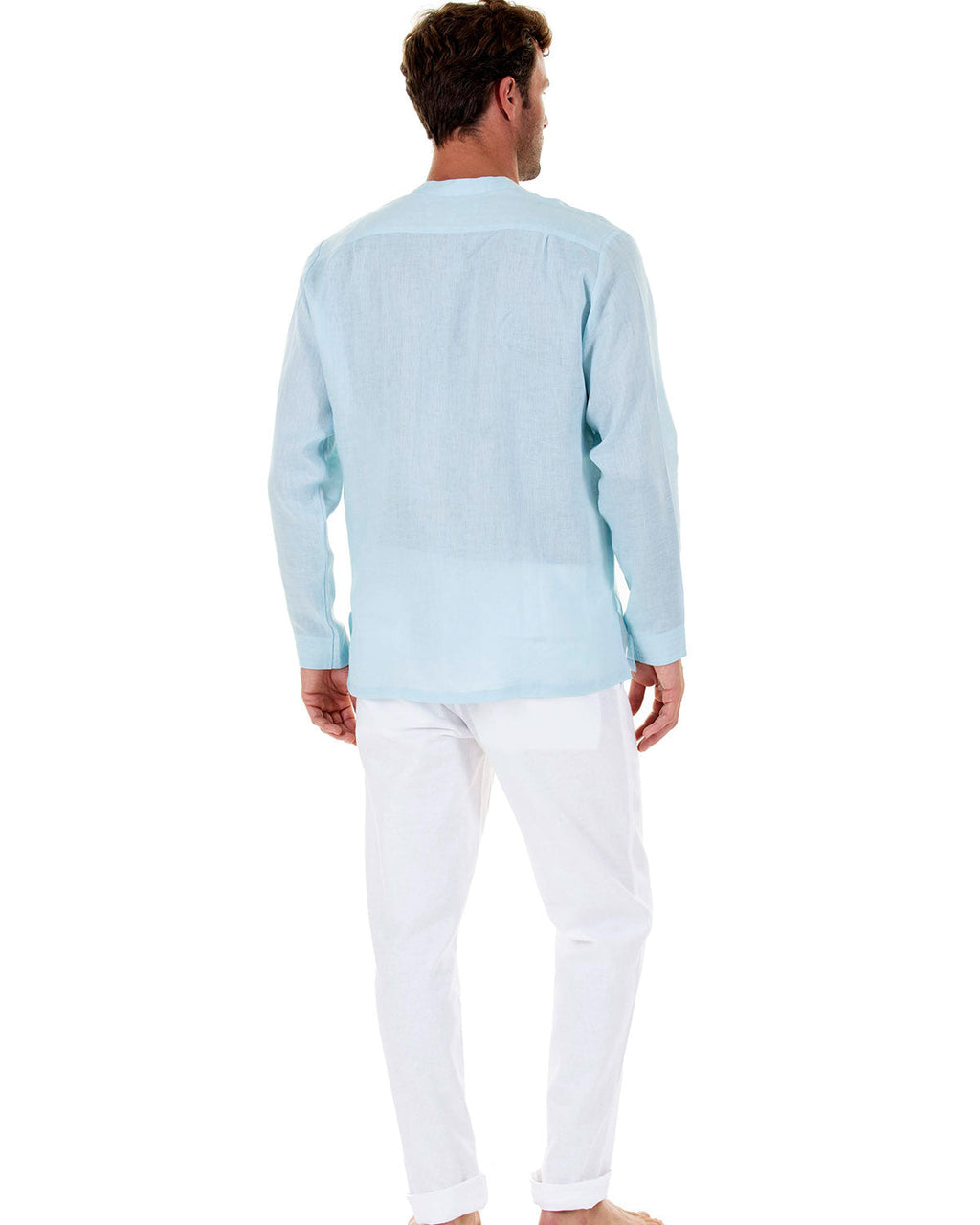 Linen Collarless Shirt