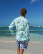 Linen Collarless Shirt