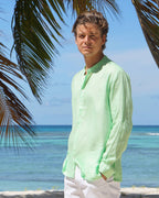 Linen Collarless Shirt