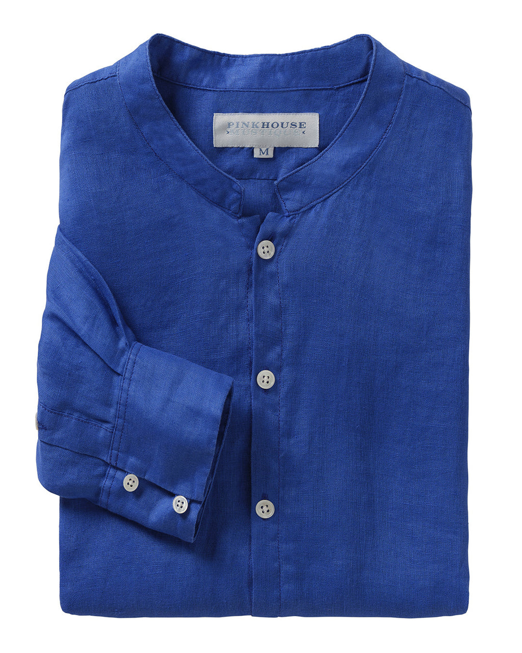 Linen Collarless Shirt