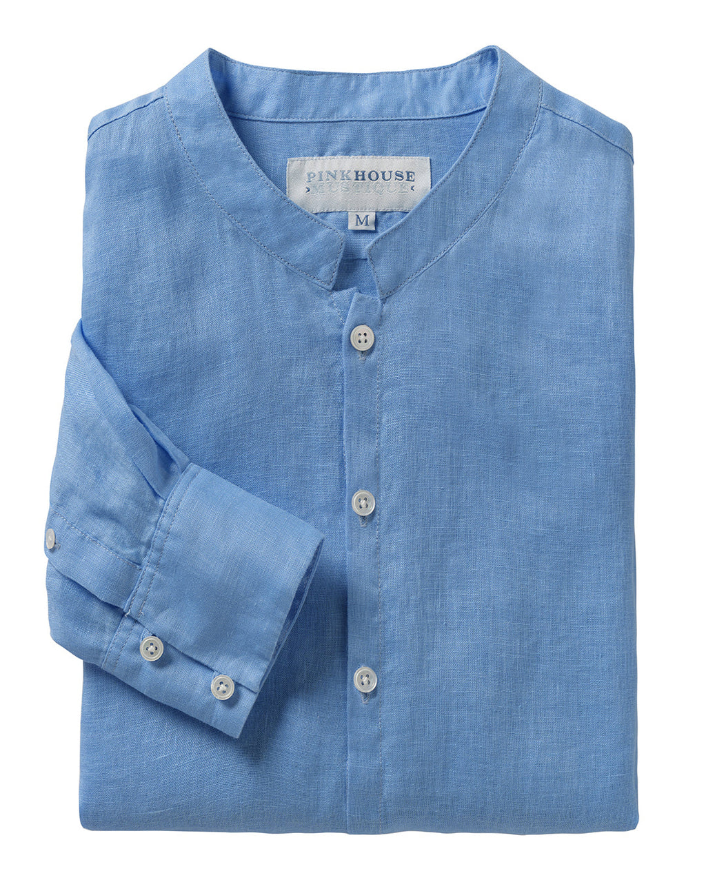 Linen Collarless Shirt
