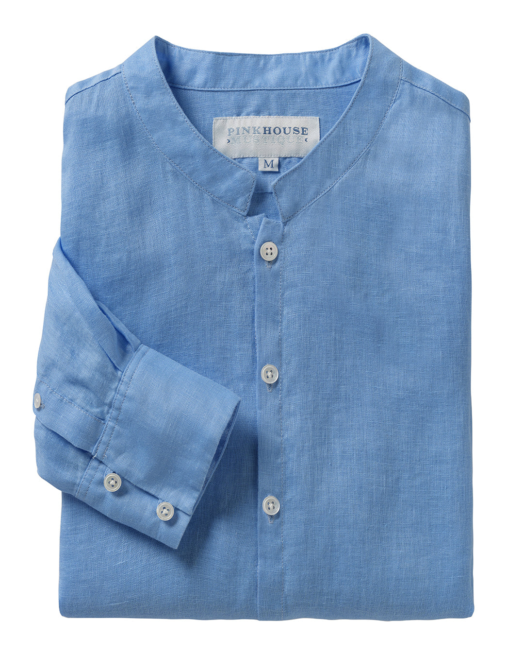 Linen Collarless Shirt