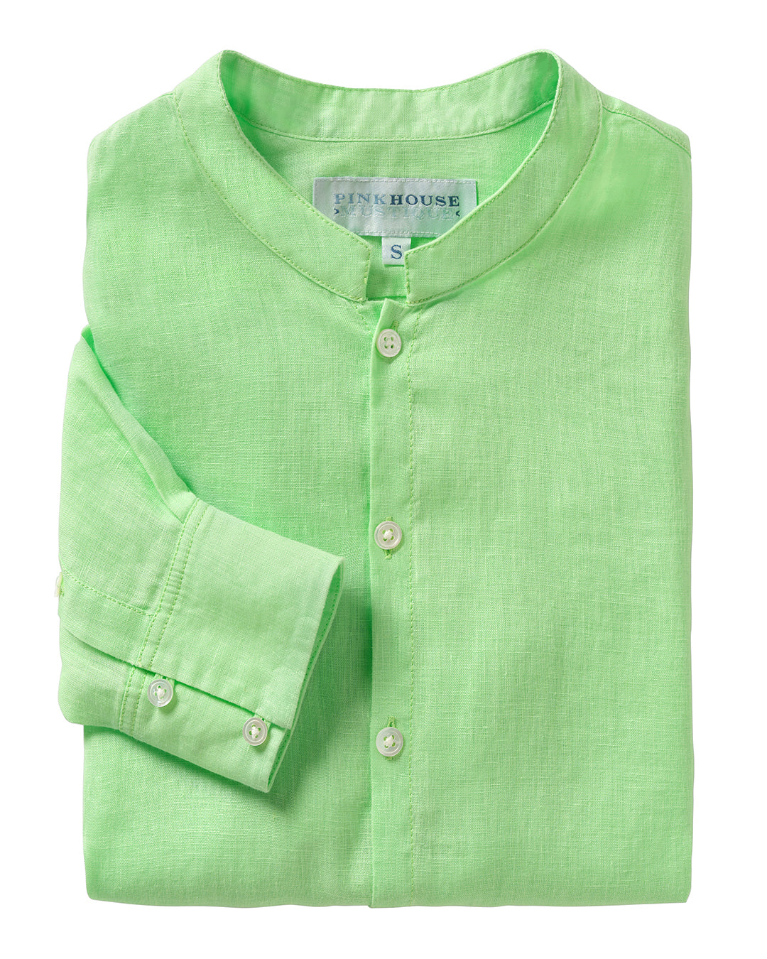 Linen Collarless Shirt