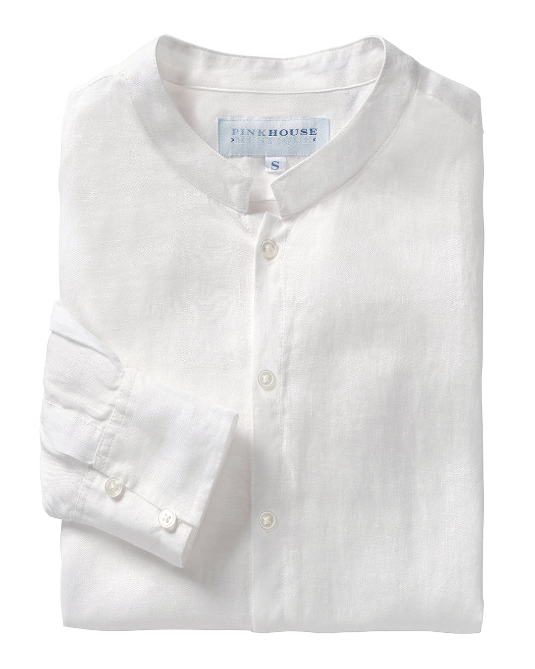 Linen Collarless Shirt
