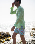 Linen Collarless Shirt