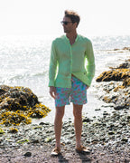 Linen Collarless Shirt