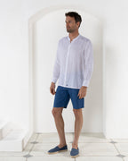 Linen Collarless Shirt
