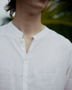 Linen Collarless Shirt