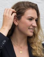 Vicky White Topaz Huggie Earrings