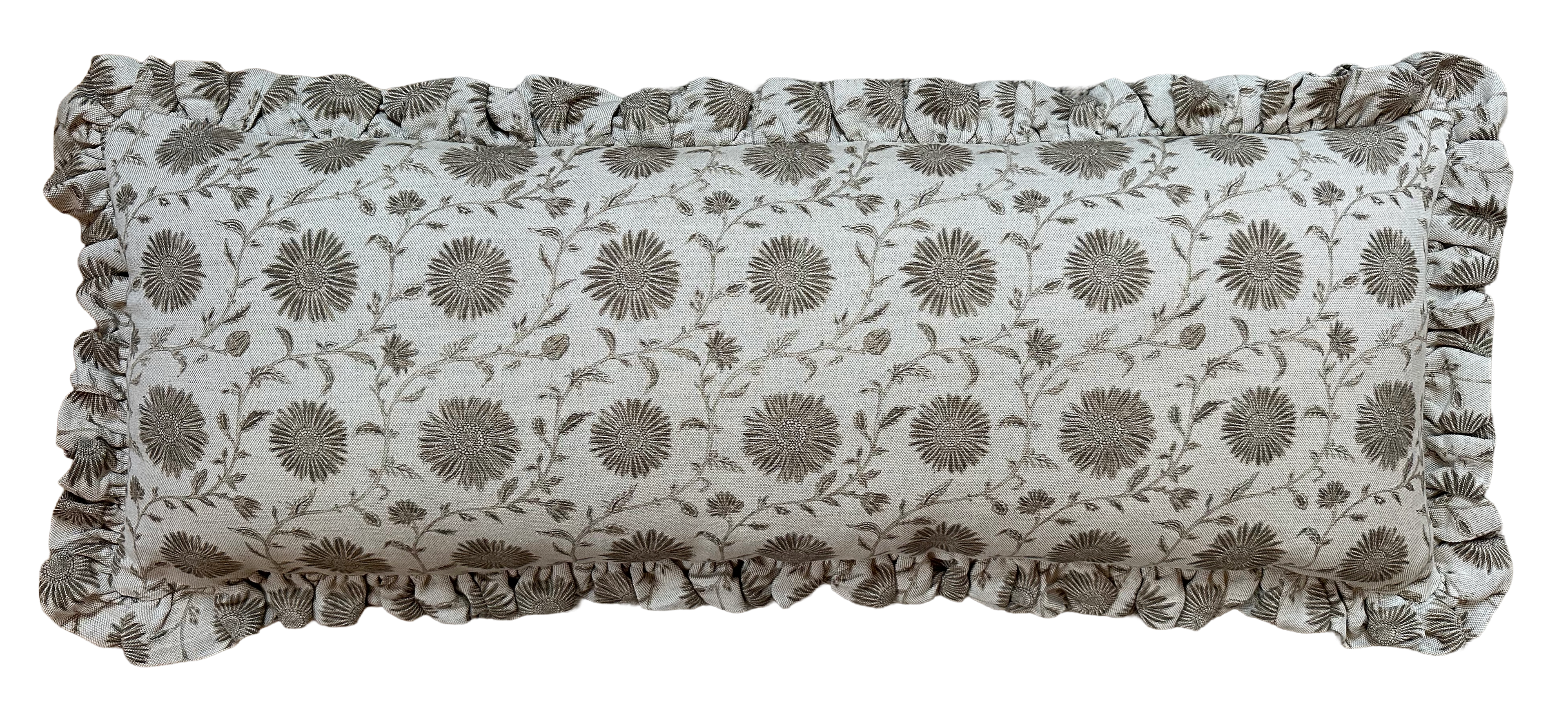 LUMBAR RUFFLE CUSHION ~ MOONPENNY CLAY