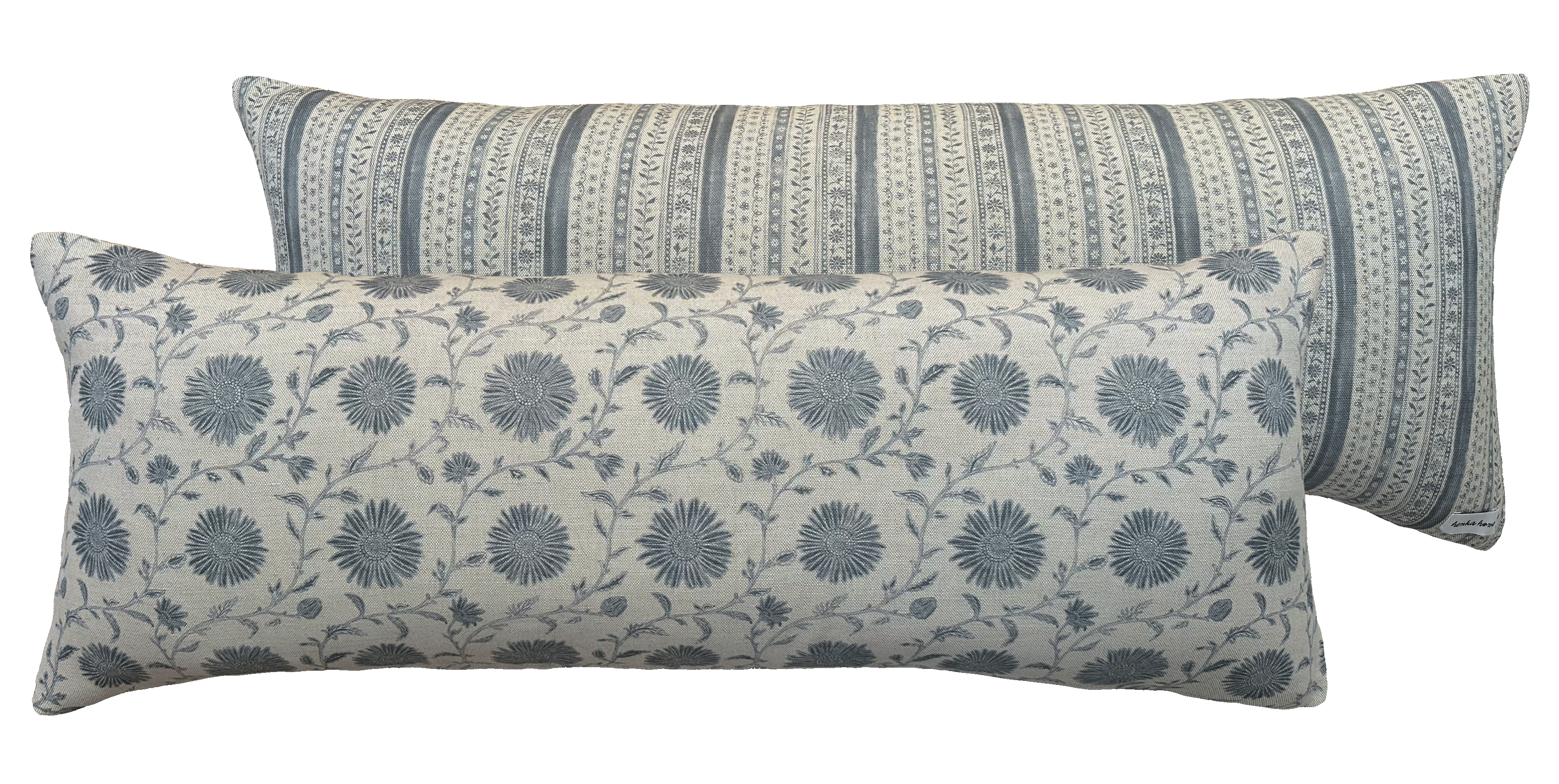 LUMBAR CUSHION ~ MOONPENNY/DAISY CHAIN FLAX FLOWER