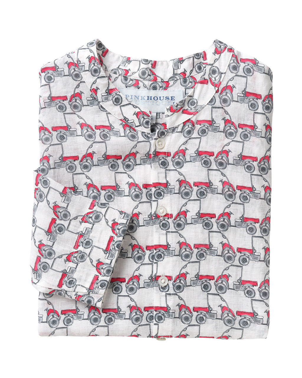 Linen Collarless Shirt MUSTIQUE MULE