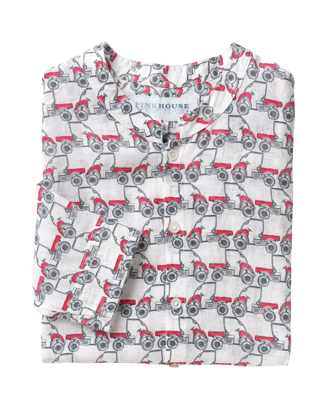 Linen Collarless Shirt MUSTIQUE MULE