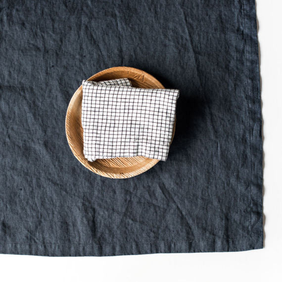 Washed Linen Napkins set of 6 - Charcoal