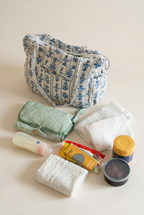 Block Print Blue Quilted Nappy / Tote Bag