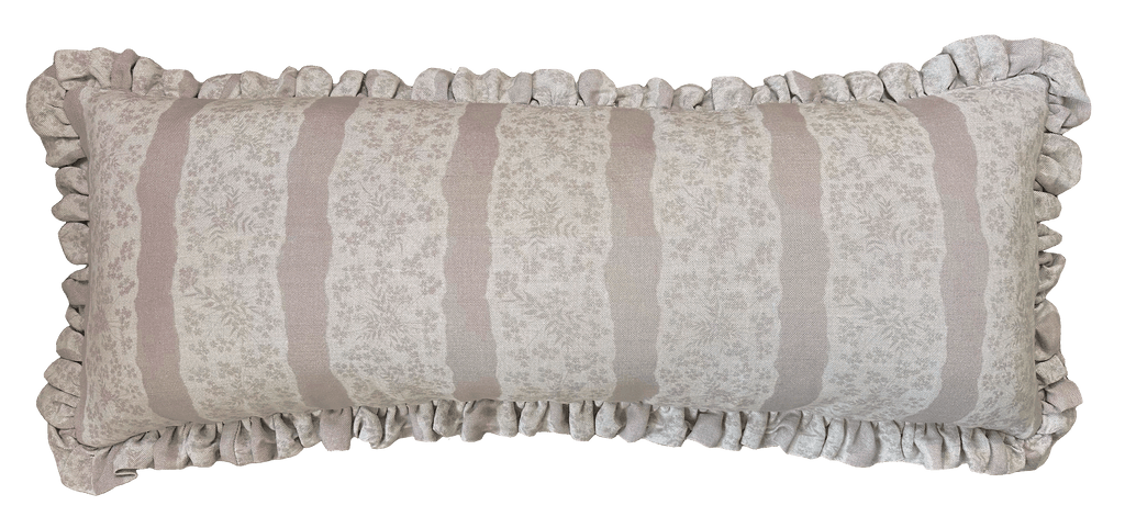 LUMBAR RUFFLE CUSHION ~ FAIRYLACE PEACH BLOSSOM