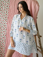 Nancy Night / Beach Shirt in Blue and Green