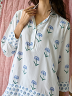 Nancy Night / Beach Shirt in Blue and Green