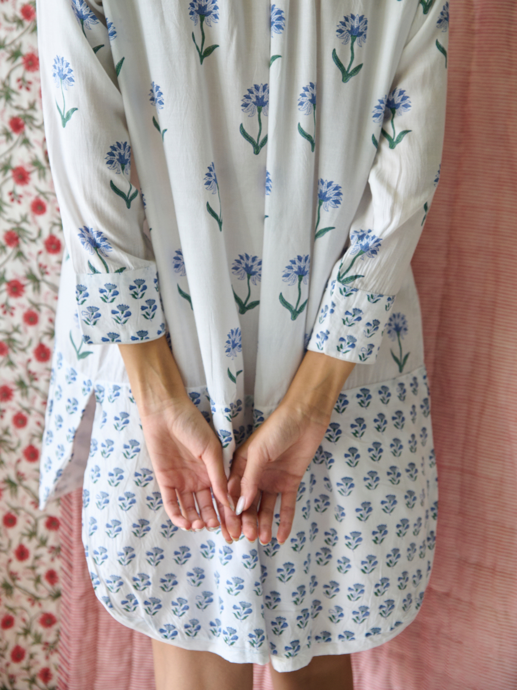 Nancy Night / Beach Shirt in Blue and Green