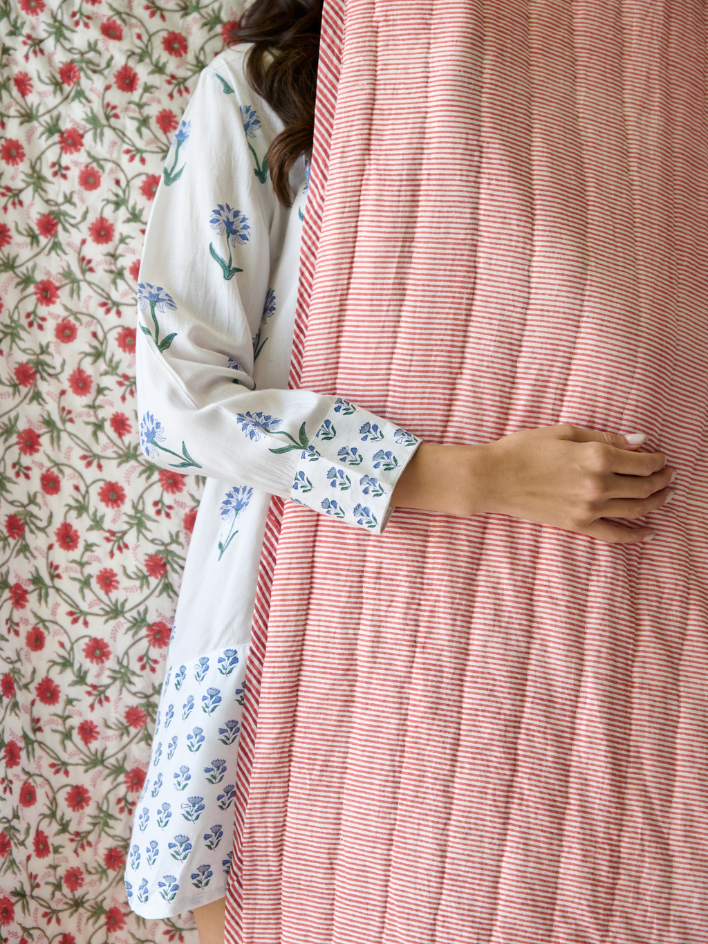 Nancy Night / Beach Shirt in Blue and Green