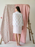 Nancy Night / Beach Shirt in Pink and Green