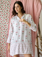 Nancy Night / Beach Shirt in Pink and Green