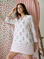 Nancy Night / Beach Shirt in Pink and Blue