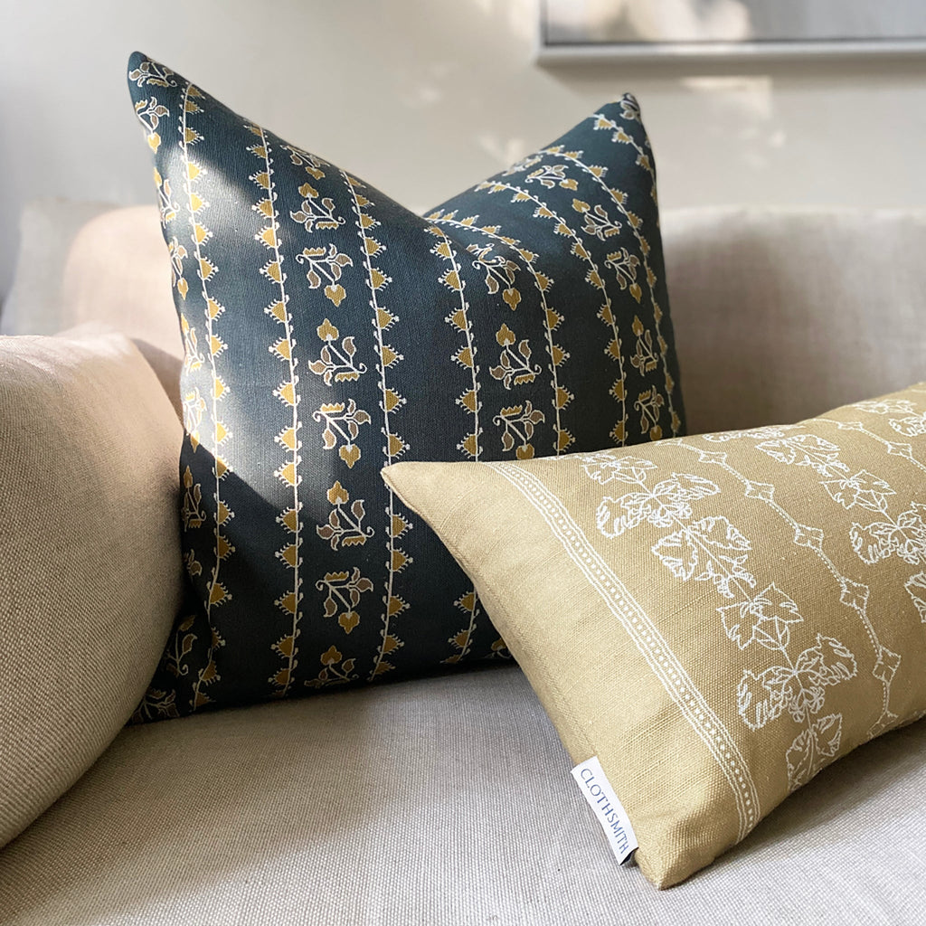 Nora Square Cushion - Slate Green