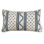Odette Rectangular Cushion - Cream & Indigo