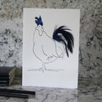 Real Feather Cockerel & Hen Cards