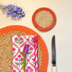 Seagrass Coasters - Orange (set of 4)