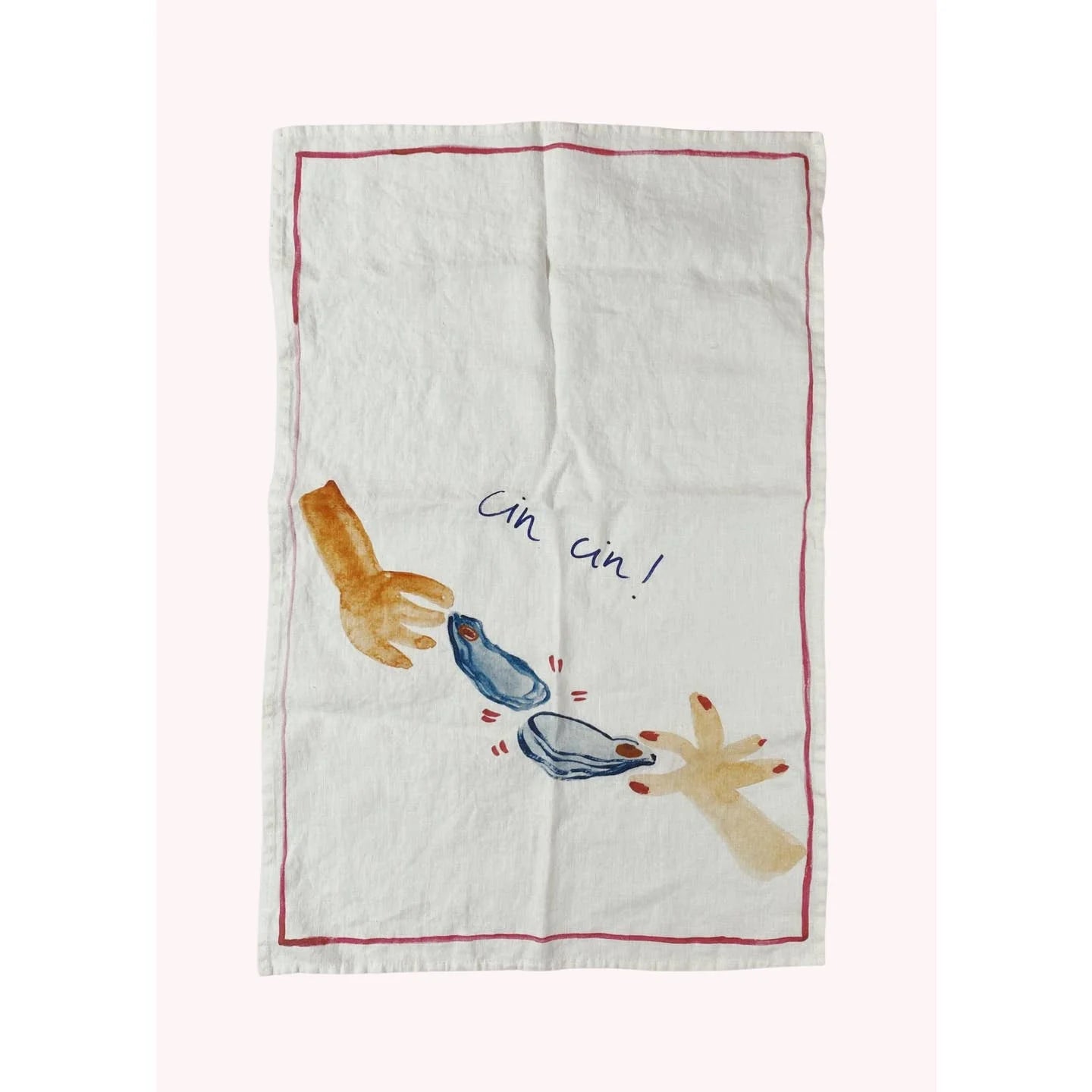 Oyster Cheers Linen Tea Towel