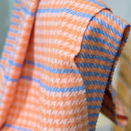 Peach Houndstooth Lambswool Scarf