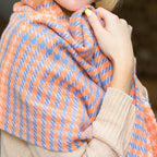 Peach Houndstooth Lambswool Scarf