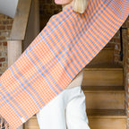 Peach Houndstooth Lambswool Scarf