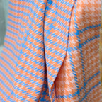 Peach Houndstooth Lambswool Scarf