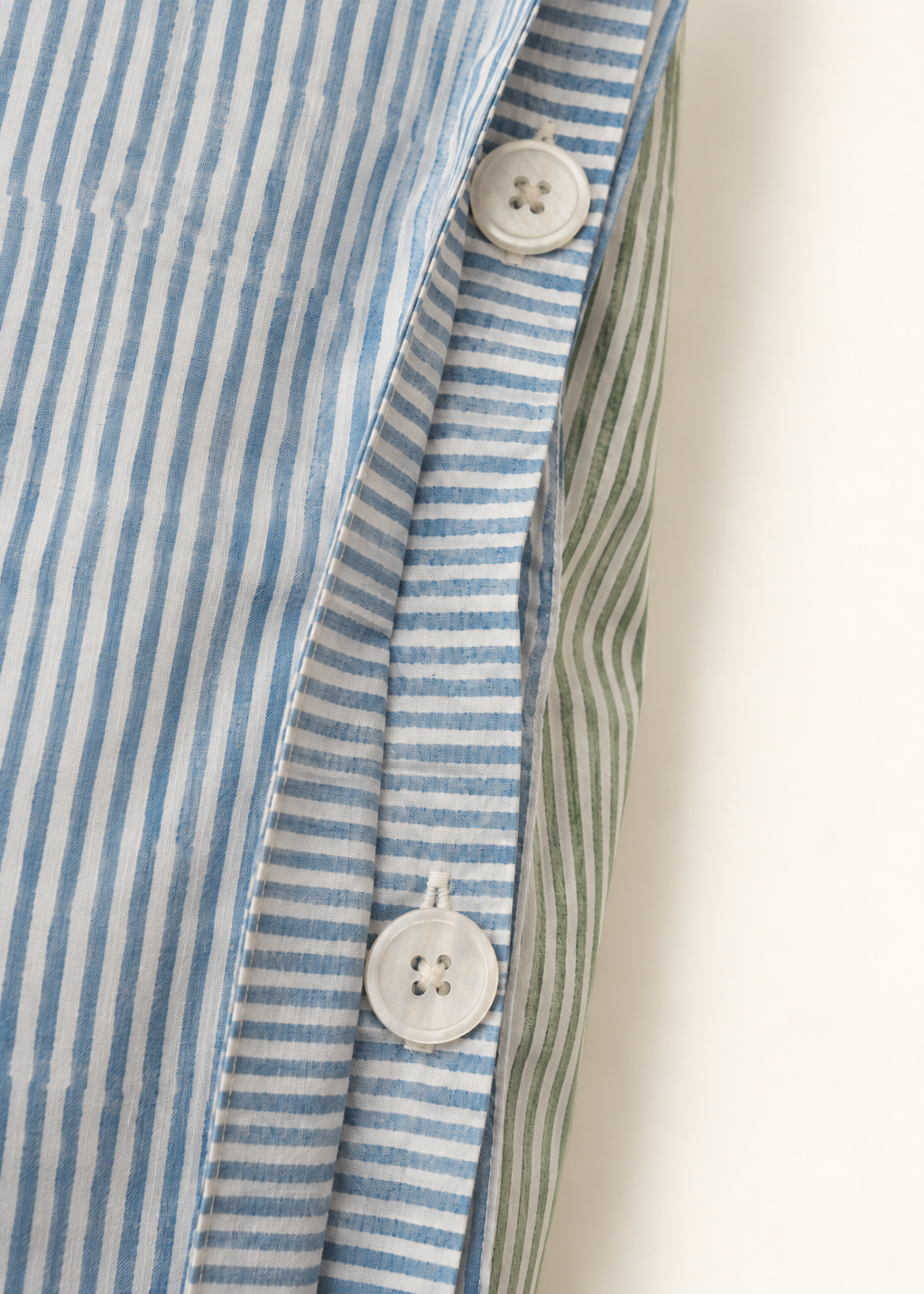 Blue & Green Reversible Stripe Pillowcase