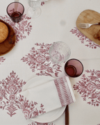 Varmala Hand Block Print Pink Tablecloth