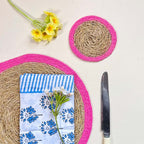 Seagrass Coaster - Pink (Set of 4)